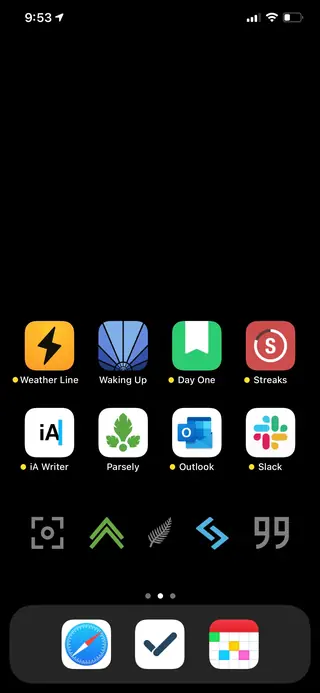 Home screen, April 2020