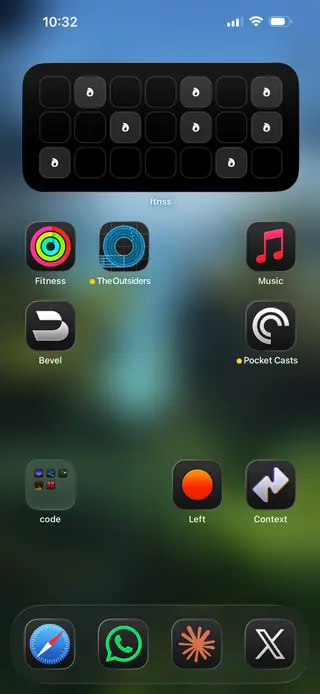 Home screen, April 2026