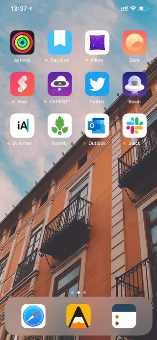Home screen, August 2019