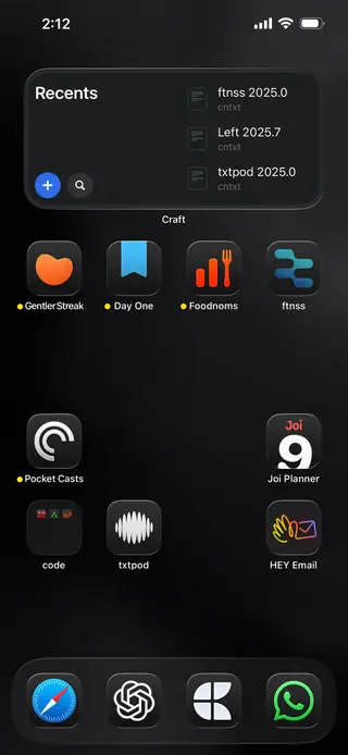 Home screen, August 2025