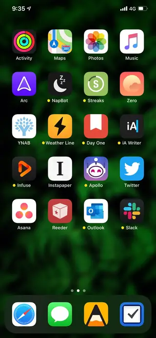 Home screen, December 2019