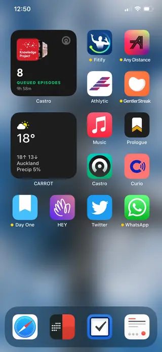 Home screen, December 2022