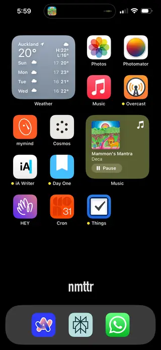 Home screen, December 2023