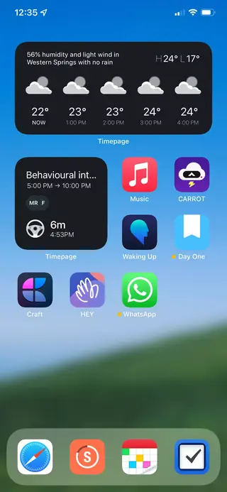 Home screen, February 2022
