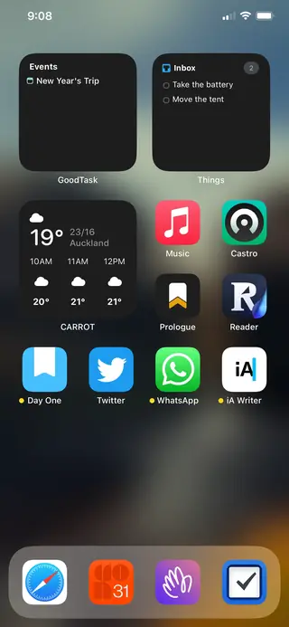 Home screen, January 2023