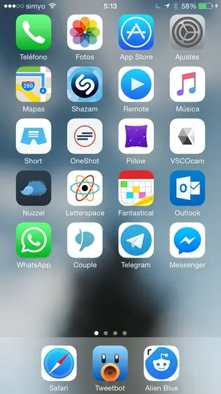 Home screen, July 2015