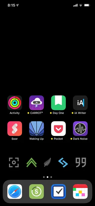 Home screen, June 2020