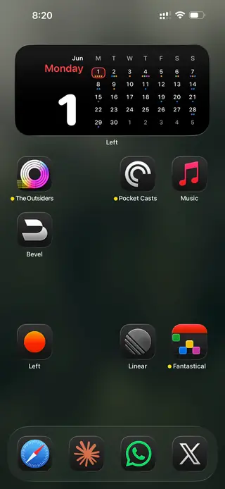 Home screen, June 2026