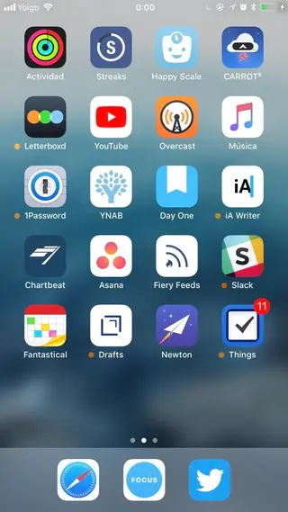 Home screen, March 2018
