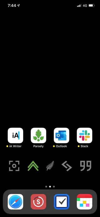 Home screen, March 2020