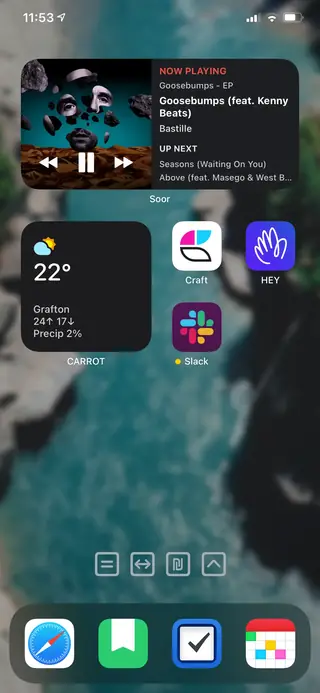 Home screen, March 2021