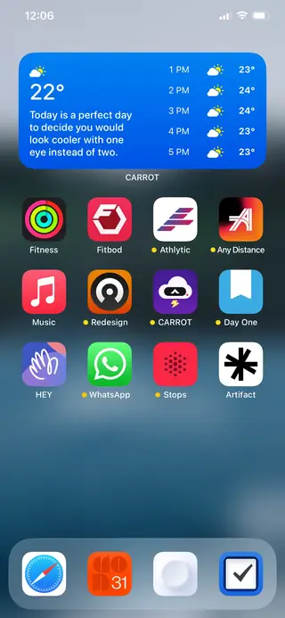 Home screen, March 2023