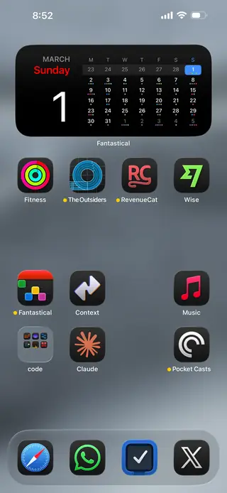 Home screen, March 2026