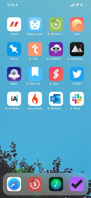 Home screen, May 2019