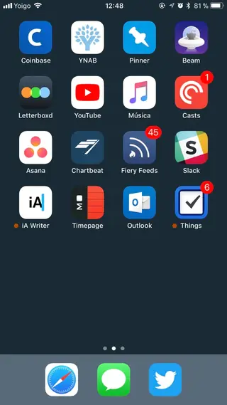 Home screen, November 2017