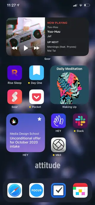 Home screen, November 2020