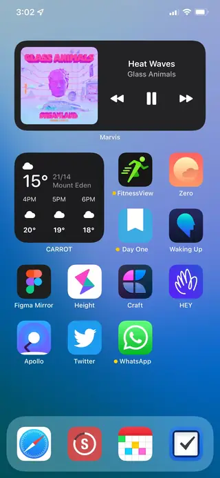 Home screen, November 2021