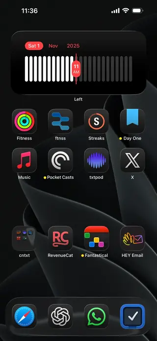 Home screen, November 2025