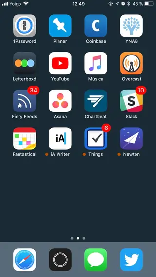 Home screen, October 2017
