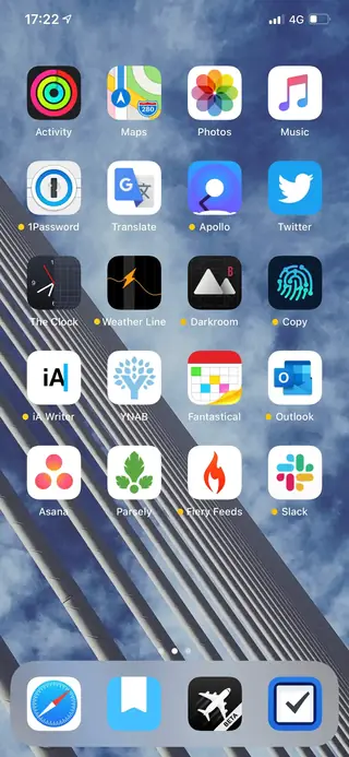 Home screen, October 2019