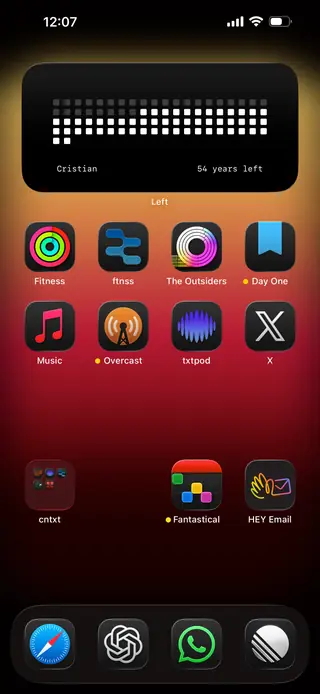 Home screen, October 2025