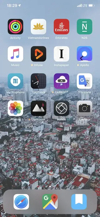 Home screen, September 2019