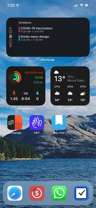 Home screen, September 2021