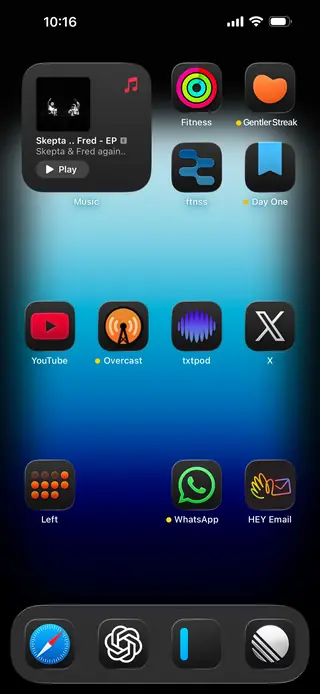 Home screen, September 2025